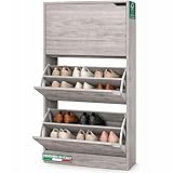 Dalle dimensioni di appena 63 x 24 x 115 cm questa scarpiera può essere posizionata praticamente ovunque, come dietro porte e armadi occupando il minimo ingombro.