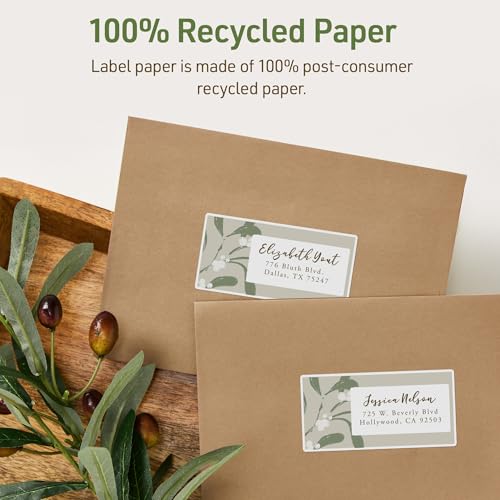Image of Avery EcoFriendly Recycled Shipping Labels, 2 inch x 4 inch, Matte White, Permanent Adhesive, Laser & Inkjet Printers, 100 Total, Great for Shipping and Mailing, Product Merchandising, and More (48807)