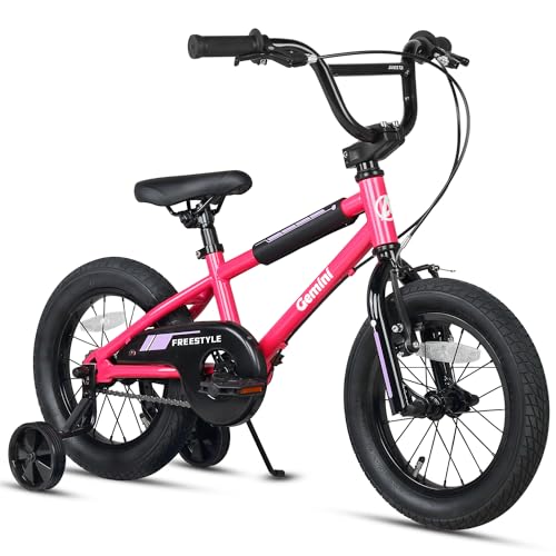 AVASTA(アバスタ)Gemini子供用BMX自転車14・16・18インチ（幅：2.4インチ）かっこいい街乗りキッズバイク 3歳～10歳 幼児小児小学生低学年 男の子女の子 こども乗り練習 キックスタンド 取り外し可能補助輪 高さ調節可能柔らかいサドル 前後輪ブレーキ付き 多色展開