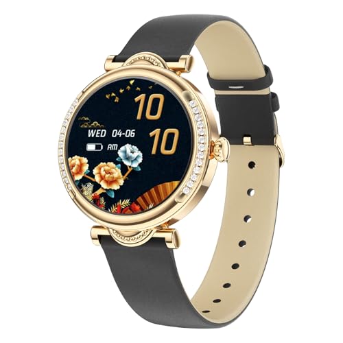 Tipmant Women's Smartwatch with Phone Function Round Health Watch Pedometer Watch with 123 Sports Modes SpO2 Heart Rate Monitor Menstrual Cycle Sleep Monitor IP68 Waterproof Fitness Watch Women for