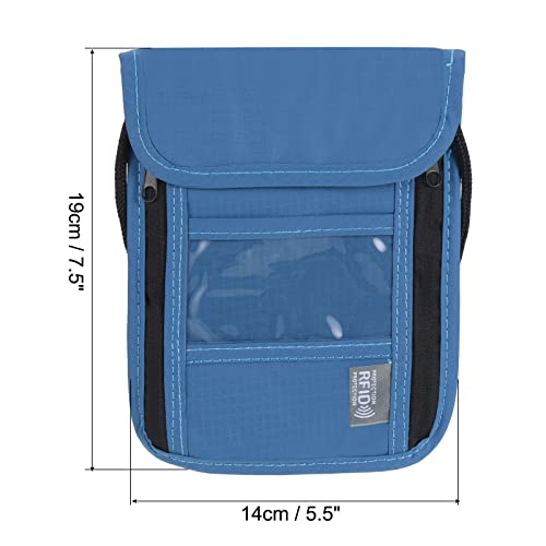 Image of PATIKIL Neck Wallet, 2 Pack Passport Holder RFID Waterproof Travel Wallet Neck Pouch with Adjustable Strap for Women & Men, Dark Blue