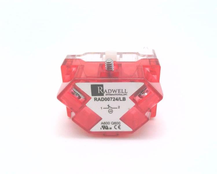RADWELL RAD00724/LB 30 MM, Contact Block, Late Break, Normally Closed, Pilot Devices, Works with All Non-Push to Twist