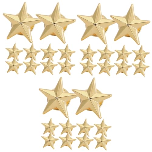 Étoiles badges cuivre doré insignes pour customisation de vêtements lot de 30
