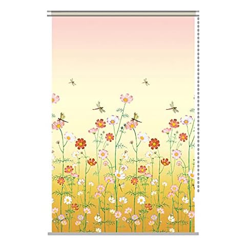 JLXJ Blackout Window Shades Blinds for Home, Office, Hotel, Flowers Pattern Printed UV Protection Roller Shades Blinds, 95/115/135/155cm Wide (Color : W×H, Size : 155×220cm(61"×86.6")) Cover