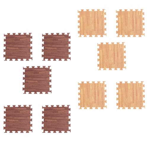 Dalles de sol en mousse EVA 30x30 tapis puzzle effet bois pour exercice et gym Abaodam