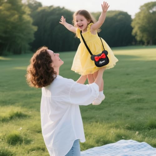 Personalized cartoon purse - Custom Cartoon Little Mouse Ear Bow Kids Crossbody Purse with Name, Kid PU Shoulder Coin Handbag for Kids Girls Toddlers Gift for Birthday, Christmas4