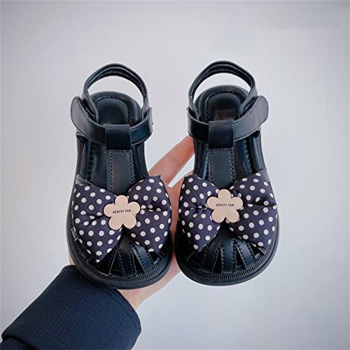 Toddler Princess Shoes Summer Polka Dot Flower Bow Sweet Dwarf With Princess Shoes Little Girls Dress Sandals Size 23