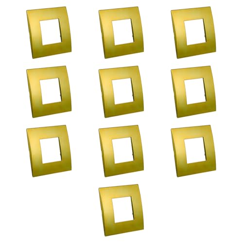 Plaque pour interrupteur or brillant 2 modules pour rénovation salon et chambre chic - 2