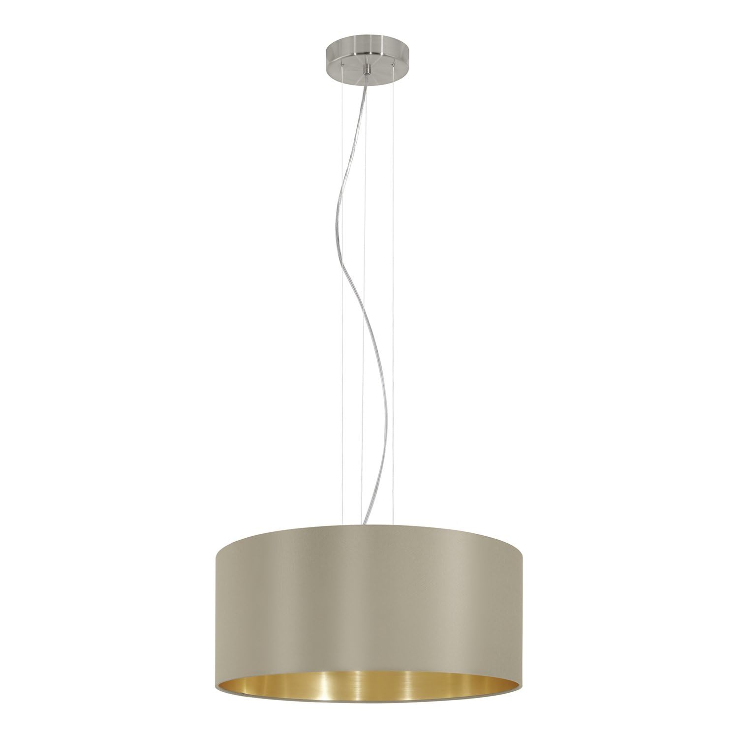 EGLO Pendant Lamp Maserlo, 3 Bulb Fabric Pendant Lamp