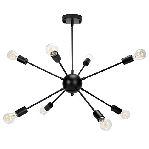 Chandelier Lighting, Modern Metal 6/8/12 Lights Ceiling Light Lighting Fixture for Living Room, Bedroom, Dining Room, Kitchen(Bulb Not Included) (8 Lights)