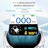 Portable Carbon Monoxide Detector, Combined Carbon Monoxide, Temperature, and Air Humidity Metre with LCD Screen for Home,Campervan, Car, Gas Equipment Room, Boats, Fishing,Tent - Image 2