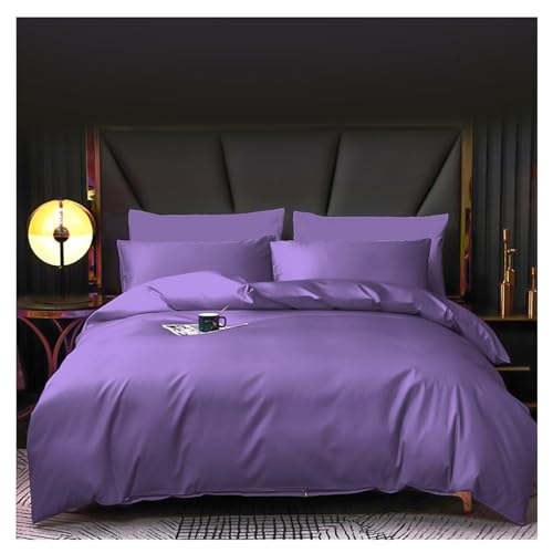 Housse de couette en coton violet 220x240 cm pour lit de 2 personnes - 6