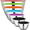 YIHONG 7 Piece Mixing Bowls with Lids for Kitchen, Stainless Steel Mixing Bowls Set Ideal for Baking, Prepping, Cooking…