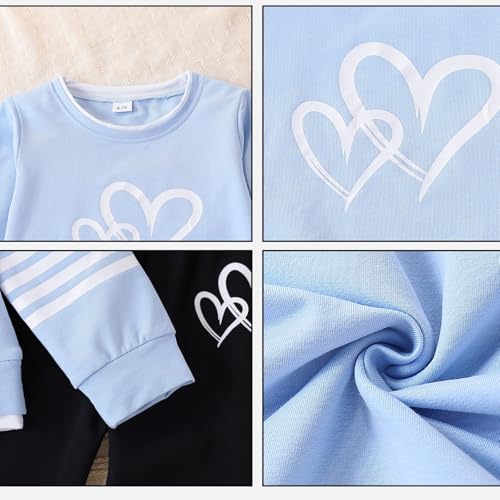 Image of OLMRJKD Kids Toddler Girls Clothes Figure Graphic Drop Shoulder Top Pullover Spotted Print Pants Fall Winter Outfit Set