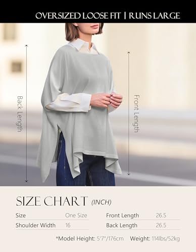 Image of PULI Women's Pullover Poncho Sweater Oversized Knit Layering Top Travel | Sleeveless and Layers Over Any Shirt At Home or Work