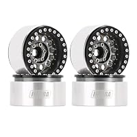 Jantes 1.9" Déport -10mm INJORA CNC Aluminium – Pour RC Crawler 1/10 SCX10 TX4 (Noir/Blanc/Chrome)
