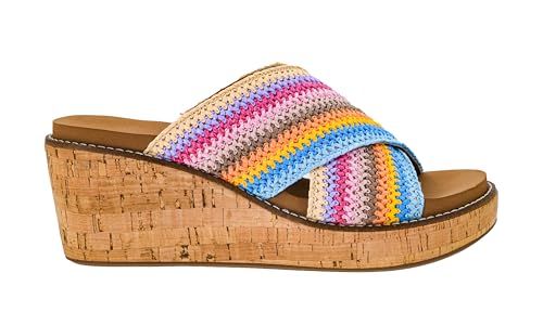 Image of Corkys Footwear The Peace Out 2.5-Inch Woven Strap Wedge - Trendy and Chic Strap Design, Comfortable, Lightweight, and Durable Summer Wedges for Versatile Fashion