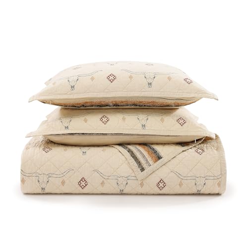 Image of Paseo Road Maverick Longhorns 2 Piece Twin Western Bedding Quilt Set