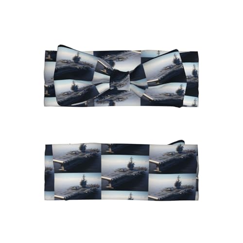 Baby Bow Headband Aircraft Carrier Pattern Soft, Skin-Friendly for Newborns 0-6 Months, for Baby Girls2