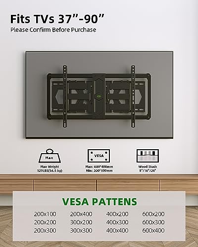 Usx Mount Ultra-Slim Full Motion Tv Wall Mount For 37-90 Inch Flat Screen/Led/4K Tv thumb #4
