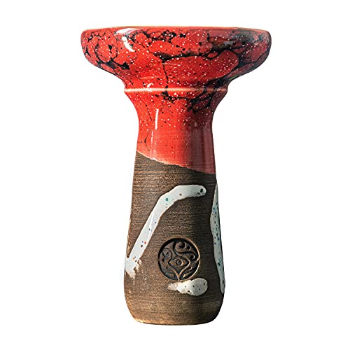 ORACLE HOOKAH® Phunnel Shisha Kopf - Tabakkopf Wasserpfeife Tonkopf - Bowl für HMD & Smokebox (Rot-Marmor) – Bild 3