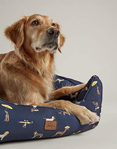 Rosewood Joules Raining Dogs Print Box Dog Bed, Small
