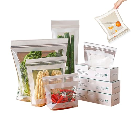 Bolsas reutilizables para congelador, 85 unidades, reutilizables, bolsas herméticas para guardar frutas, carne, aperitivos, comidas y sándwiches