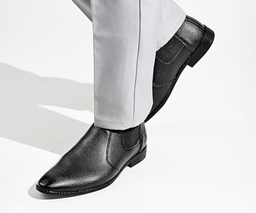 Image of LOUIS STITCH Men's Mid-Top Ankle Chelsea Boots| Dual-Tone Slip-On Boots for Men | Perfect for Business, Formal & Casual Wear | LSNRGPDCL