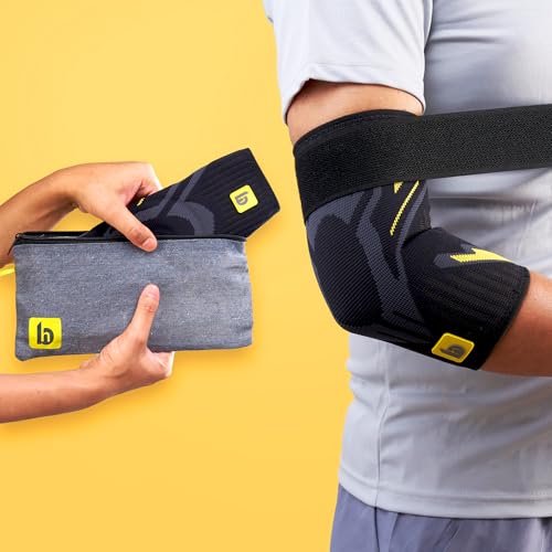 Image of betterhood Premium Elbow Support (1 Piece, L), with EasyMove StableMax Design for Gym, Sports, Day-long Use | Compression Elbow Sleeve for Tennis Elbow, Bursitis, Tendonitis, Arthritis, Injury Recovery