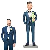 Generisch Personalisierte Wackelkopf-Figuren, Ganzkörper-Anpassung, handgefertigte Skulptur für Vater,Künstler-Skulptur, Geschenke für Chef, Bürokollegen, Freund und Ehemann (18CM)