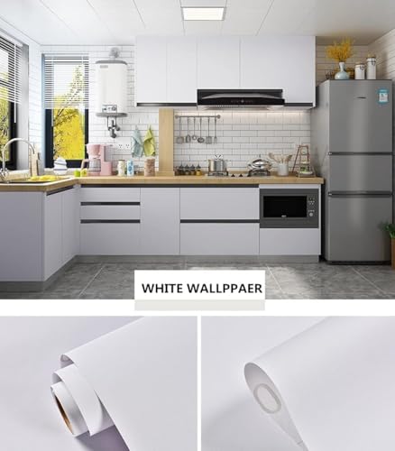 Image of DEEMUS White Matte Peel & Stick Self Adhesive Waterproof Sticker for Living Room, Bedroom Office,Almirah, Floor, Tabletop, Wall, Fridge,& Renovation Projects (2 x 25 Feet)