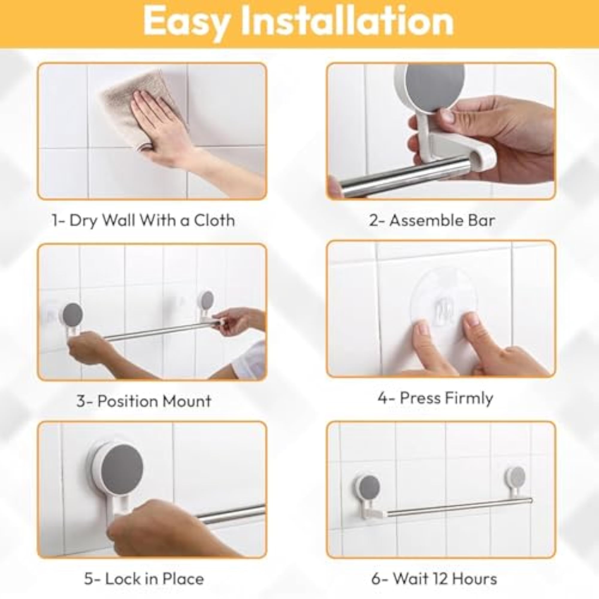 ZEVCO Single Bar Towel Rack for Bathroom, Space Saving