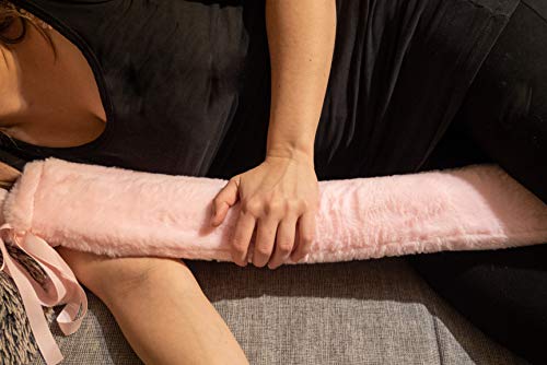 axion - Lange warmwaterkruik met overtrek - in roze pluche met pompons - Image 6