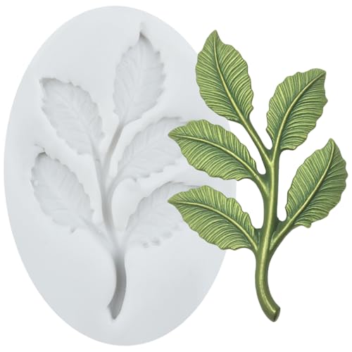 TAOXIBEI Leaf Polymer Clay Mold Leaf Branch Silicone Molds for DIY Crafts Air Dry Plaster Polymer Clay Epoxy Resin Casting Jewelry Making