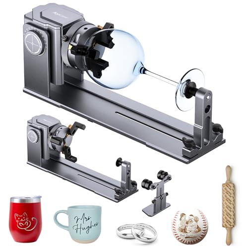 Algolaser 4 in 1 Laser Rotary Roller - Y-axis Rotary Chuck for Laser Engraver 180 Adjustable Jaw Chuck Rotary for Engraving Tumblers Bottles & Cylindrical Objects Suitable for DIY KIT MK2/Alpha MK2