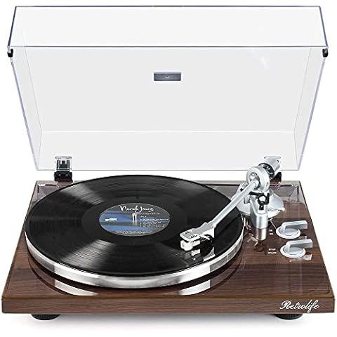 Wireless Belt-Drive Record Player with USB Recording Cover