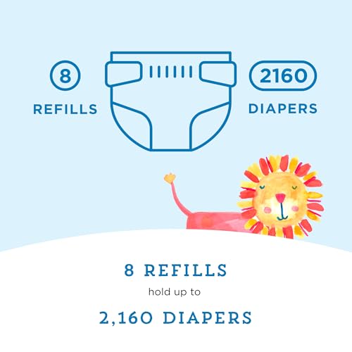 Amazon Brand - Mama Bear Blossoms Scented Diaper Pail Refills for Diaper Genie Pails, 2160 Count (8 Packs of 270 Count) - Thumbnail 6