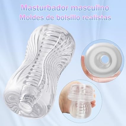 Masturbádores Masculino Real Juguetes Sexuales Pareja - Juguetes Eróticos Masturbador para Hombres Sexuale de Silicona Sex Toys para Sexo Juguete Adultos con 3D Vagina, Anal Coños de Bolsillo