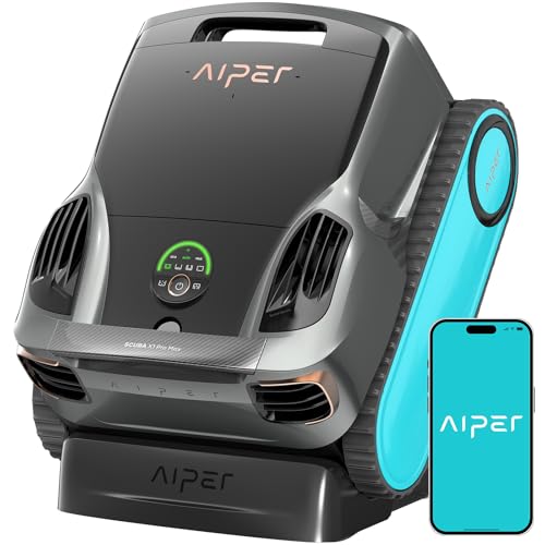 Aiper Scuba X1 Pro Max All-in-One Pool Cleaning Robot & Pool Skimmer, 8500 GPH Power, Smart Adaptive Path, Pool Mapping, Double Filtration, Smart Surface Parking, Pool Vacuum for All Inground Pools