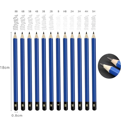 Image of Amazon Brand - Solimo 39 Pcs Drawing & Sketching Pencil Kit with Colour & Shading Pencils for Artists