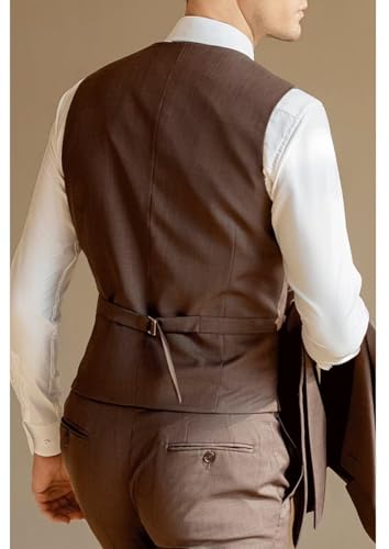 Men's Suit Vest Slim Fit Double Breasted Dress Vest Casual Business Formal Waistcoat4