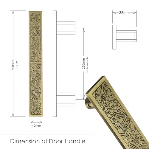 Image of Canvas 12 Inch Main Door Handle, Door Handles for Main Door, Pull Handles for All The Doors of House, Office, Hotels-Pack of 1, Brass Antique