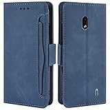 HualuBro Handyhülle für Nokia 2.2 Hülle Leder, Flip Hülle Cover Stoßfest Klapphülle Handytasche Schutzhülle für Nokia 2.2 Tasche (Blau)