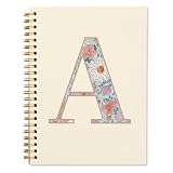 ShowDraven Initial Letter A Notebook, Personalized Gifts, Custom Notebook Journals for Writing, Monogrammed Gifts for Women, Personalized Notepads, Hardcover Spiral Notebook 5.5 x 8.3