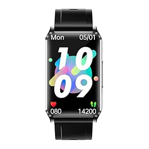D’llesell Mode Smart Horloge met Niet-invasieve Bloedglucosemeting Smart Horloge Bloeddruk Hartslag Bloeddruk Zuurstof Elektrocardiogram Armband (zwart)