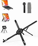 SupeDesk Adjustable Laptop Stand, 3-in-1 Magnetic Foldable Stand for Laptop, Tablet & Phone, Portable Aluminum Laptop Riser with Multi-Angle Support for Desk, Home & Travel, Black