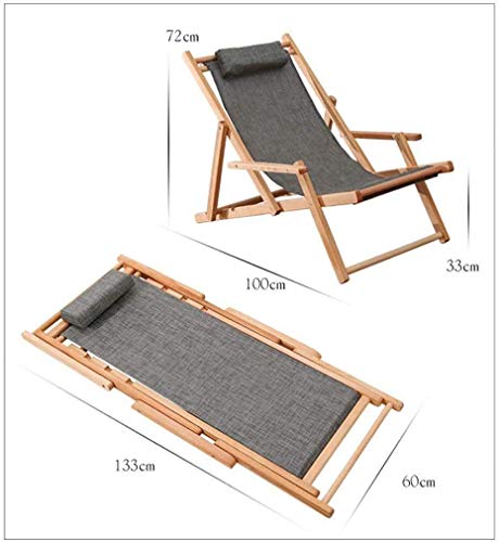 Chaise longue inclinable en orme de style noble pour balcon élégant