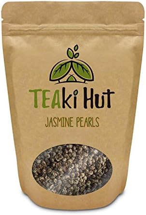 TEAki Hut Organic Jasmine Pearl Green Tea (2 oz Size), Loose Leaf Tea