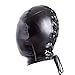 Headgear for Cosplay: Black Leather Hood with Lace-up Design, Perfect for Punk Style