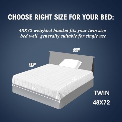 Image of yescool Weighted Blanket for Adults (20 lbs, 48 inch x 72 inch, Snowy Stripes) Heavy Blanket for Sleeping Perfect for 190-210 lbs, Twin Size Breathable Blanket with Premium Glass Bead, Machine Washable
